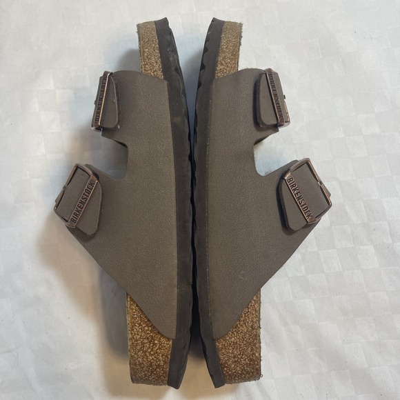 Birkenstock Arizona Slides Sandals Brown Birko-Flor Narrow A/B Womens 7 EU 38 - Picture 3 of 7